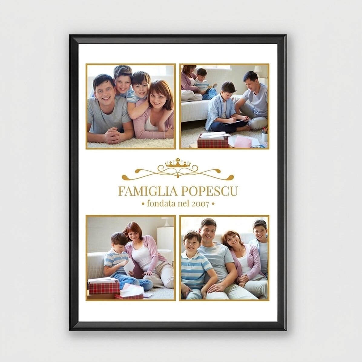 Quadro personalizzato con 4 foto di famiglia