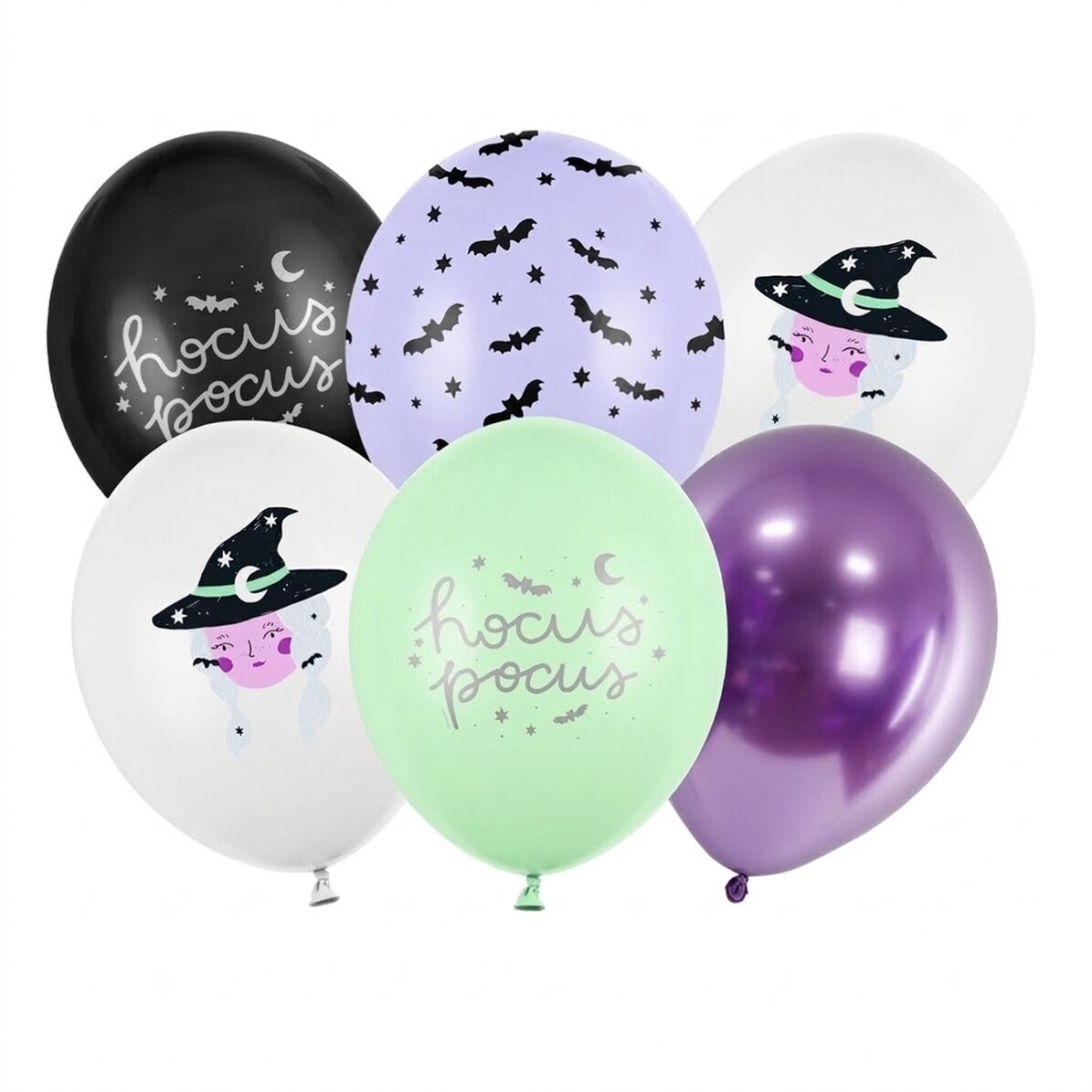 Set di 6 palloncini di Halloween - Streghe