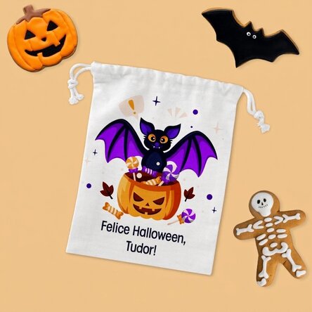 Piccolo sacchetto regalo personalizzato con scritta - Halloween