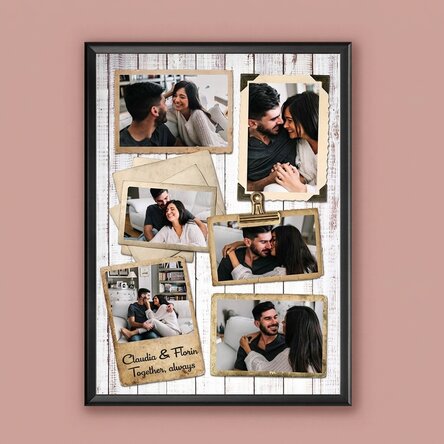 Quadro personalizzato con 6 foto in stile vintage