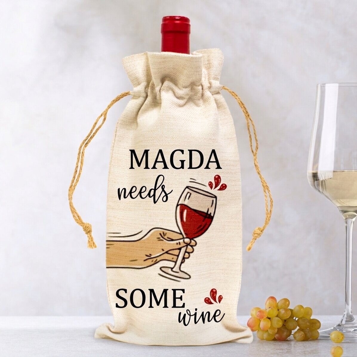 Sacchetto personalizzato per bottiglia di vino - Need some wine