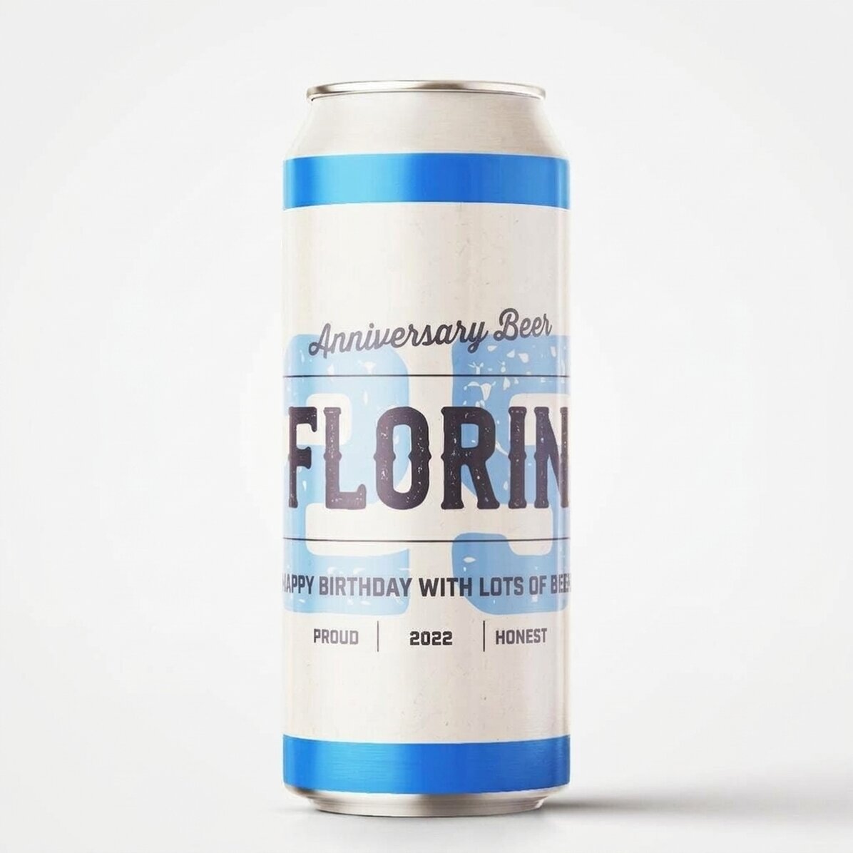 Birra in lattina personalizzata con scritta - Anniversario retrò