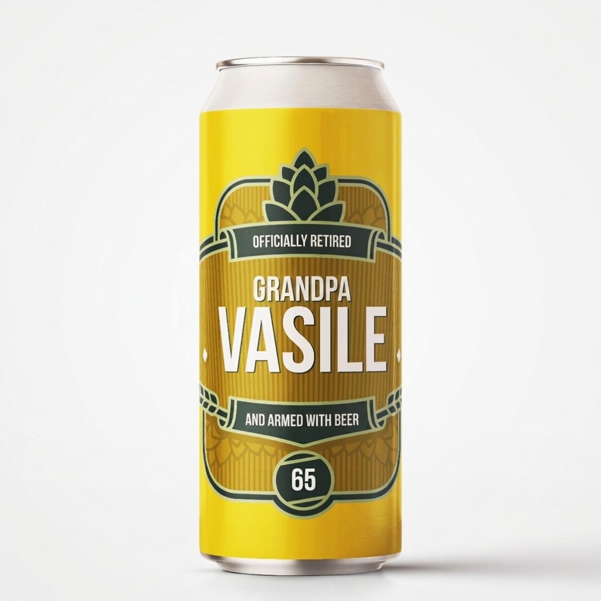 Birra in lattina personalizzata con testo - Modello "Pensionamento"