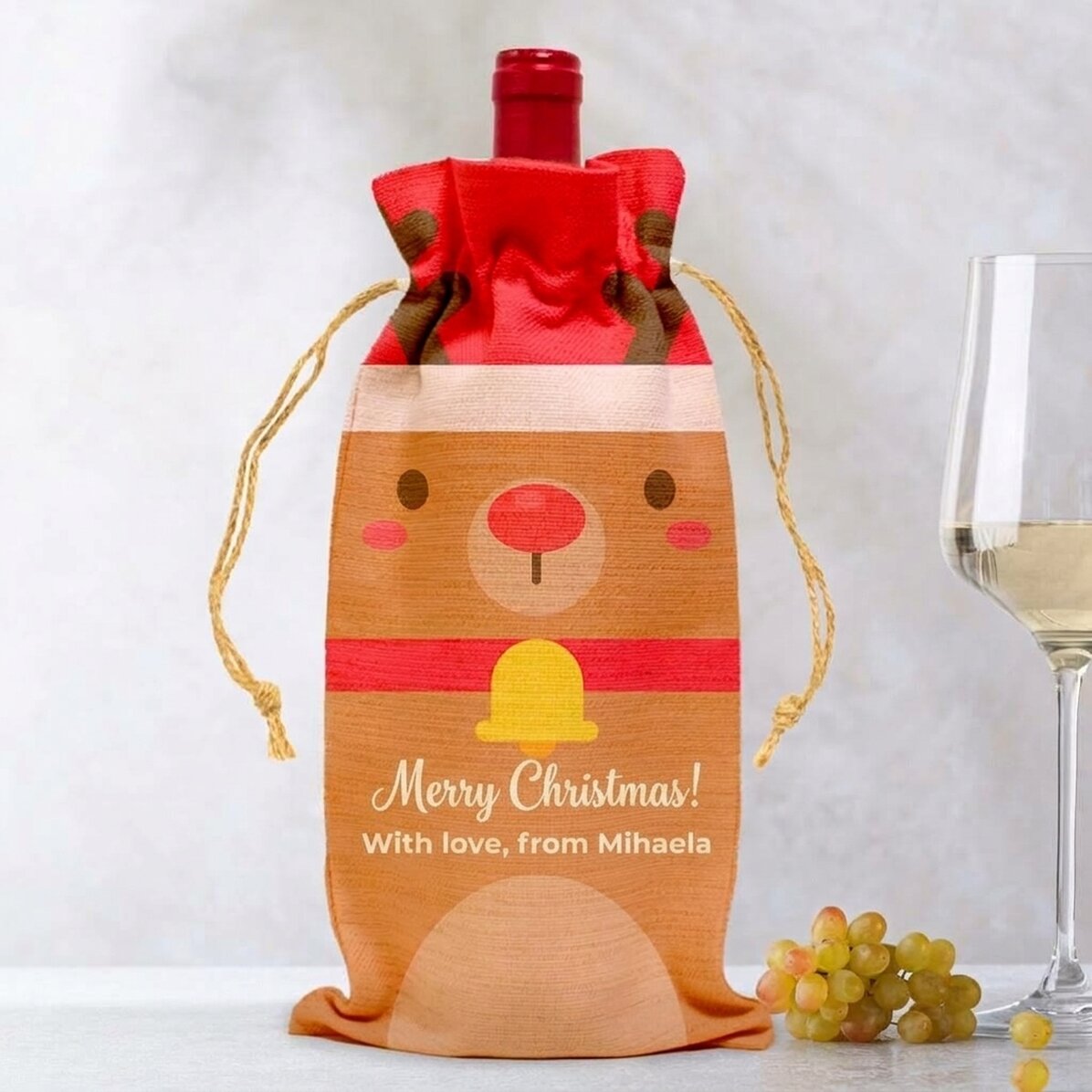 Sacchetto personalizzato per bottiglia di vino - Ren