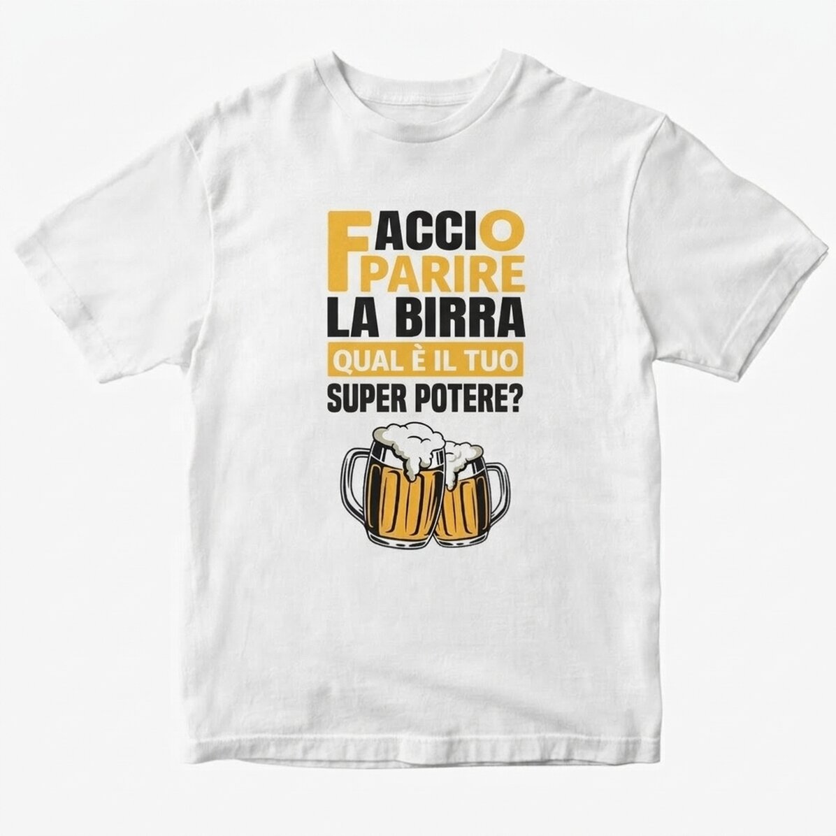 Maglietta in cotone personalizzata con scritta - Beer