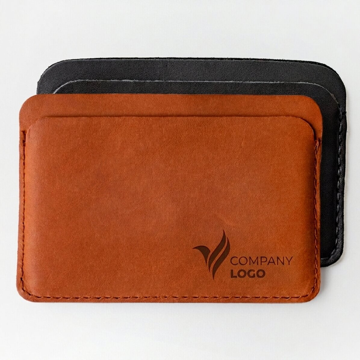 Portafoglio in pelle personalizzato con logo sul lato destro