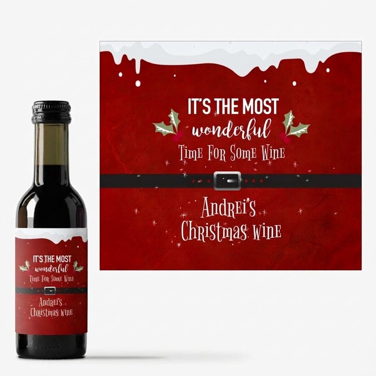 Mini bottiglia di vino personalizzata con scritta - Most wonderful time