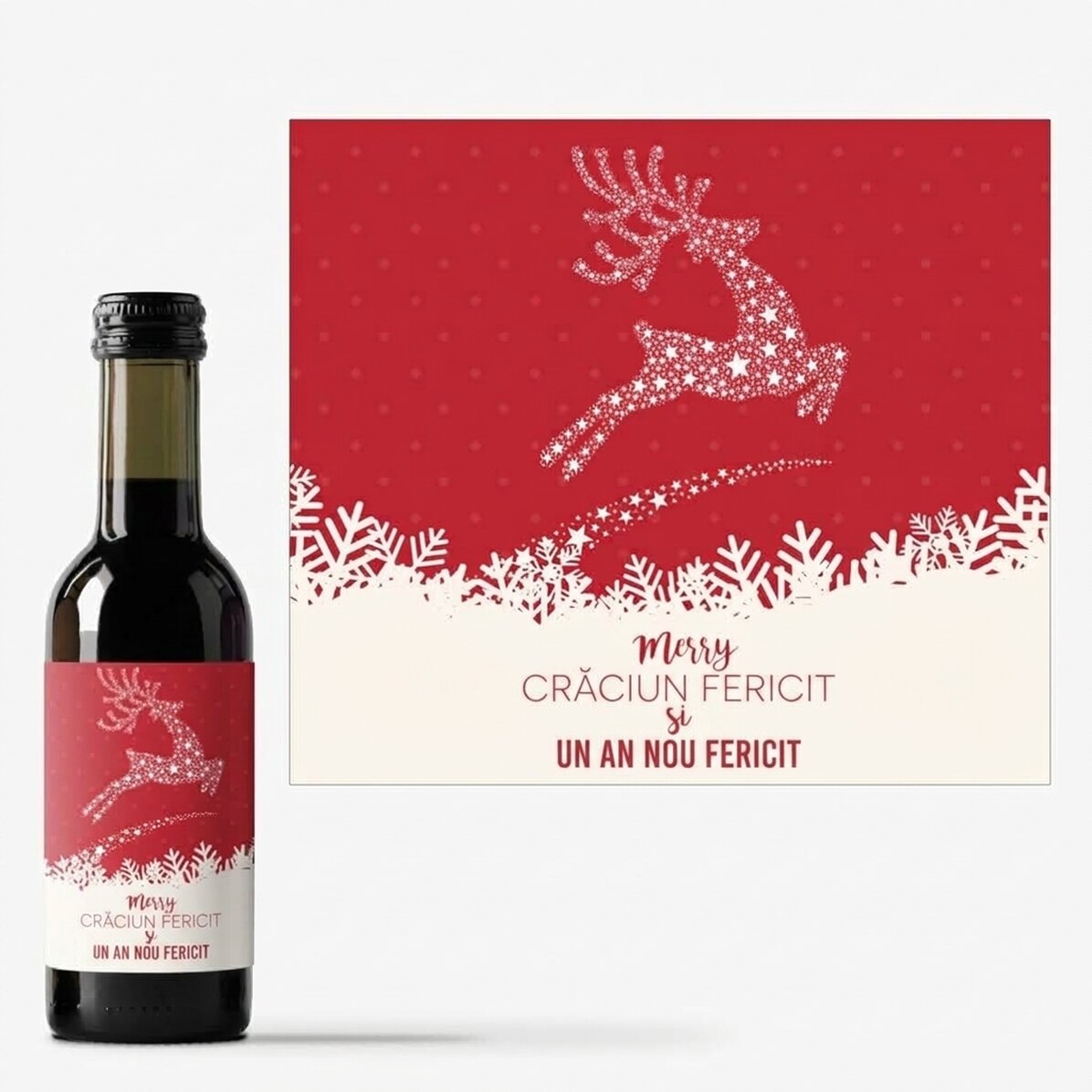 Mini bottiglia di vino personalizzata con scritta - Modello Reni