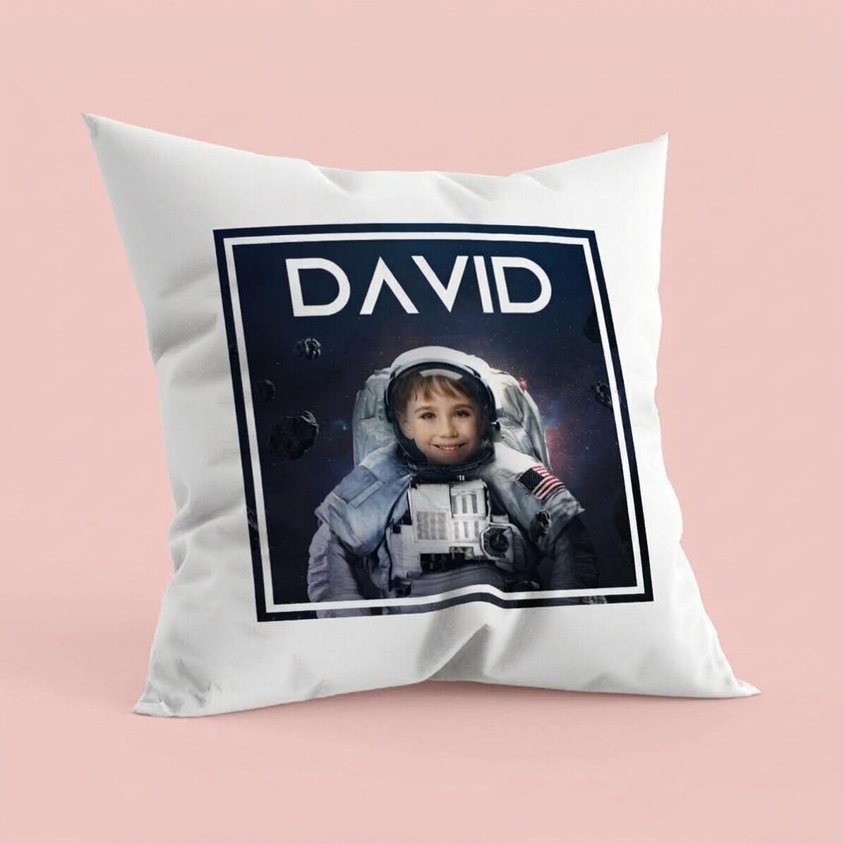 Cuscino personalizzato con foto e nome - Astronauta