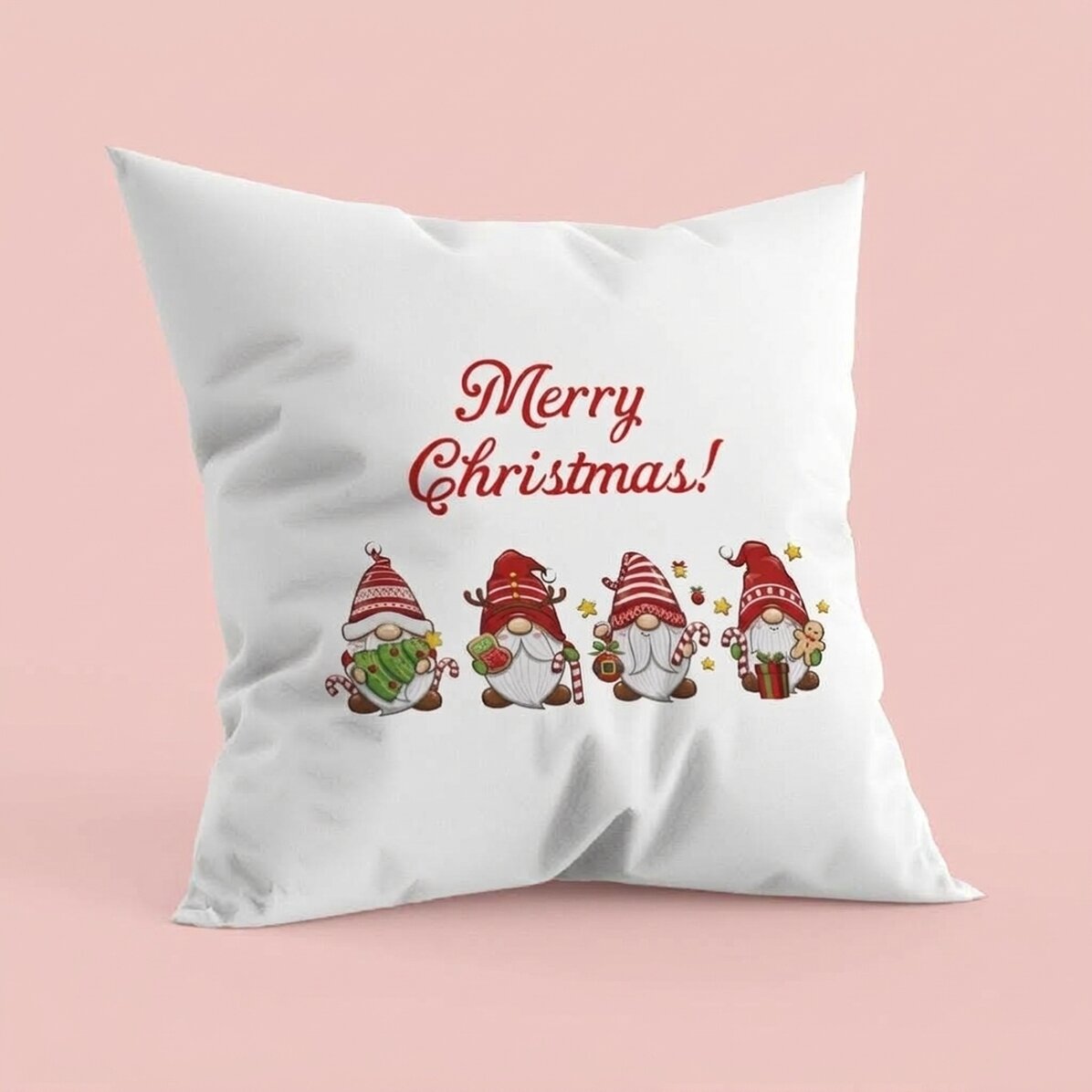 Cuscino personalizzato con scritta - Gnomi di Natale