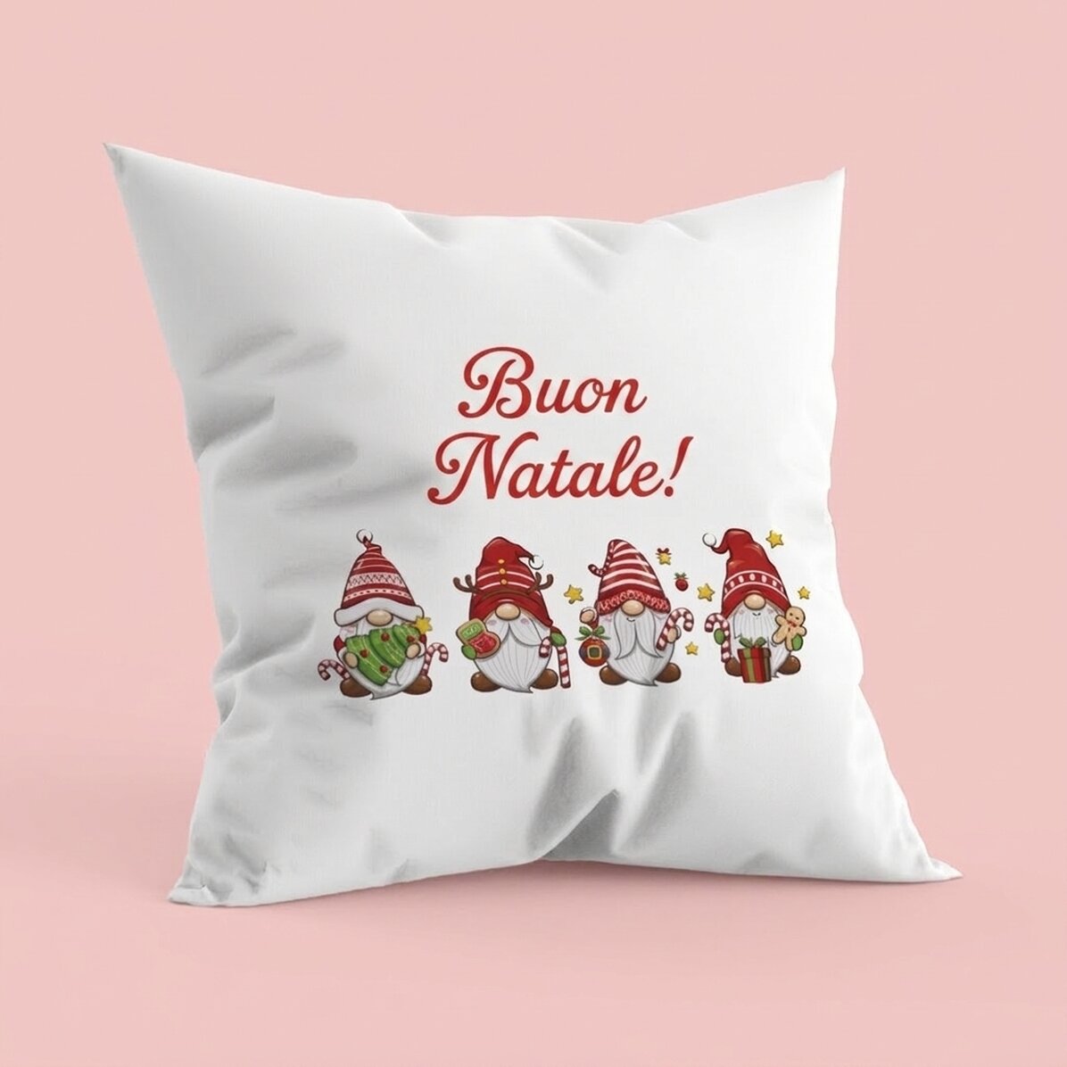Cuscino personalizzato con scritta - Gnomi di Natale