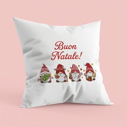 Cuscino personalizzato con scritta - Gnomi di Natale