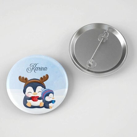 Distintivo personalizzato con scritta - Pinguini