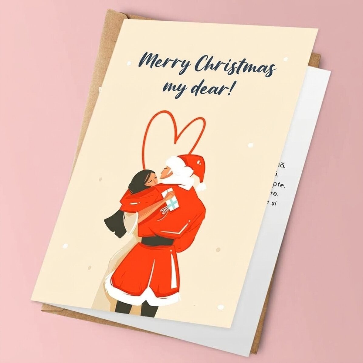 Biglietto di auguri personalizzato con messaggio natalizio per una coppia