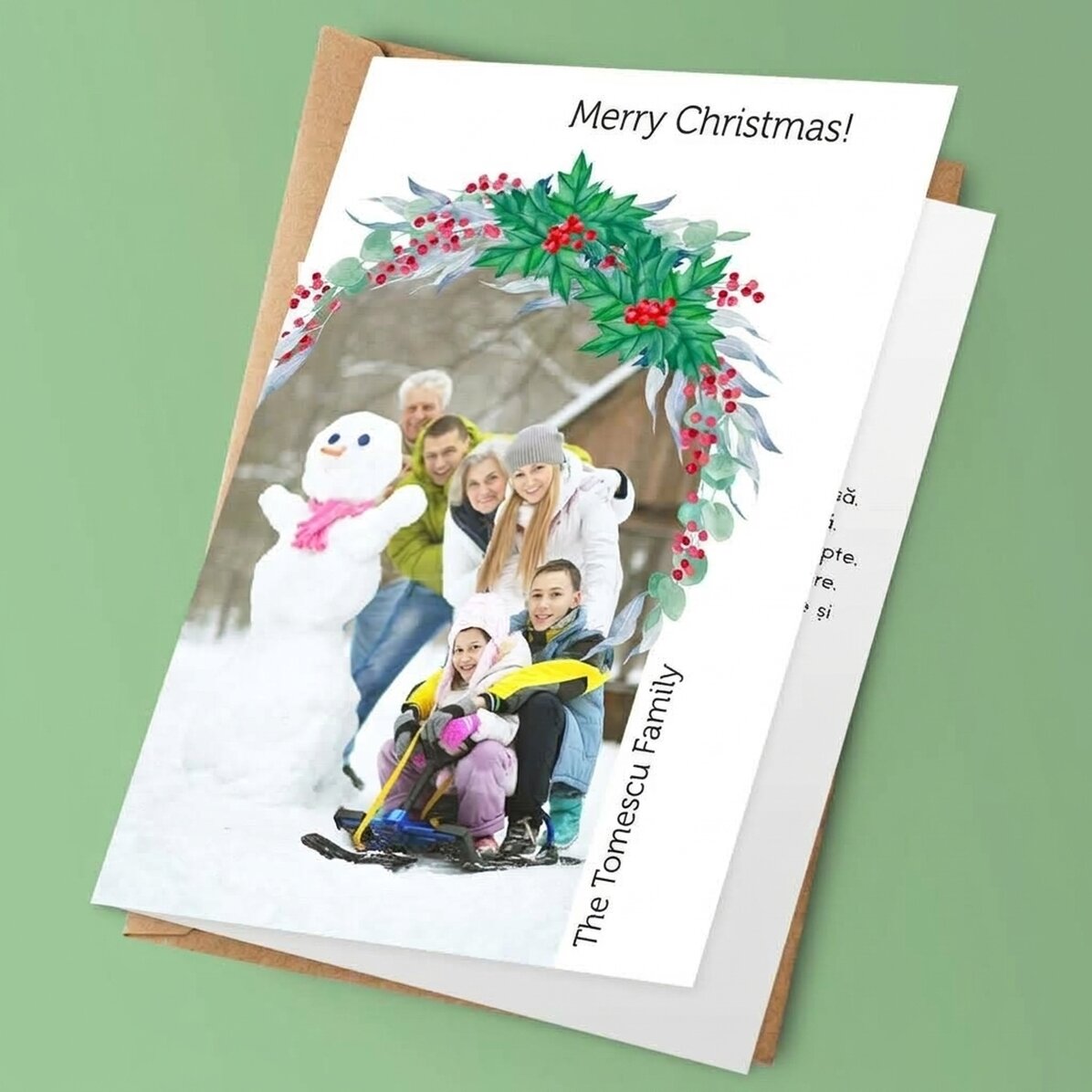 Biglietto di auguri personalizzato con foto e messaggio - Buon Natale