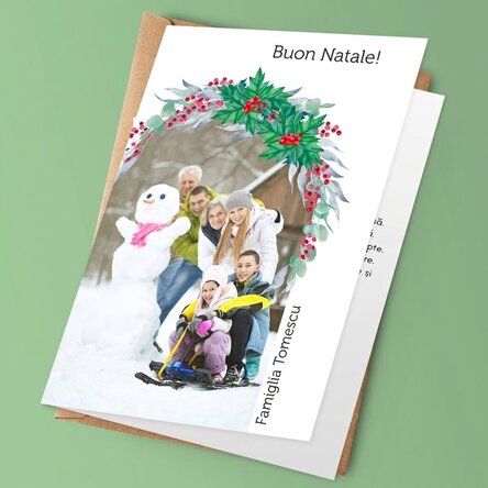 Biglietto di auguri personalizzato con foto e messaggio - Buon Natale