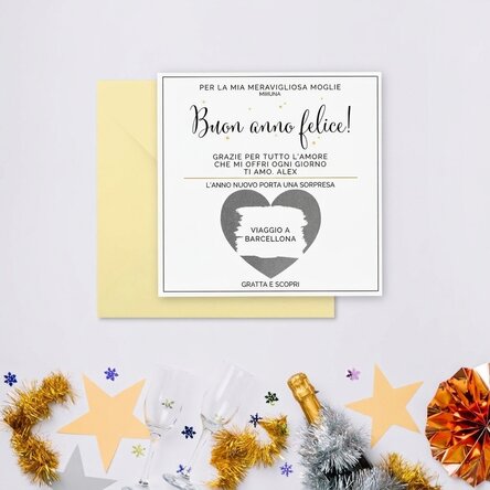 Cartolina da grattare personalizzata con messaggio - Elegante modello natalizio