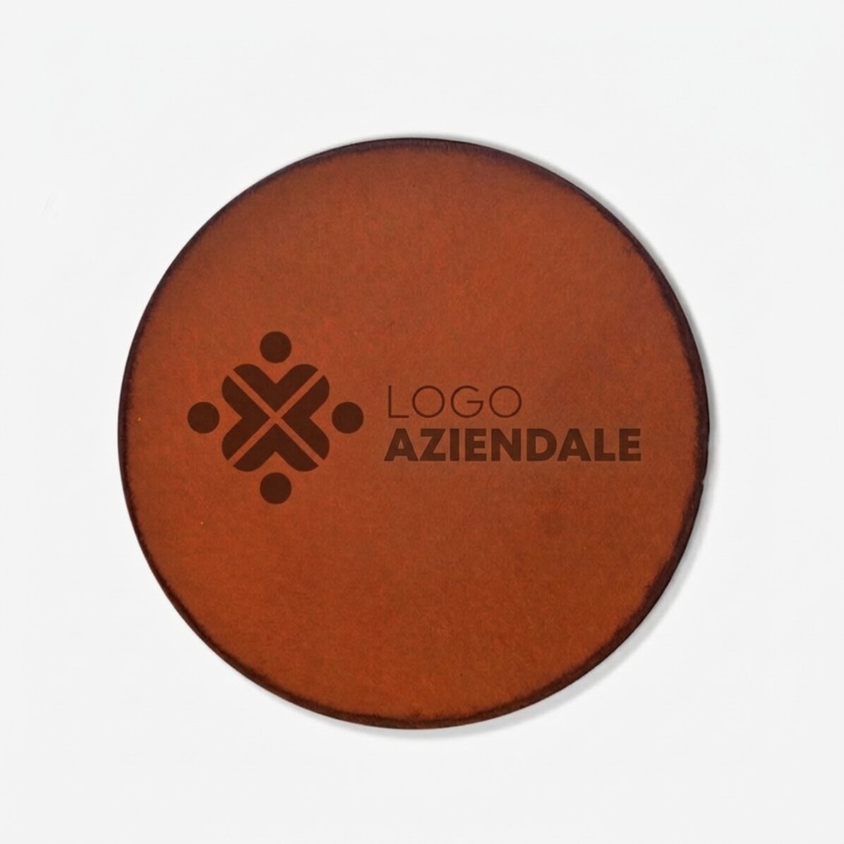 Sottobicchiere in pelle personalizzato con logo