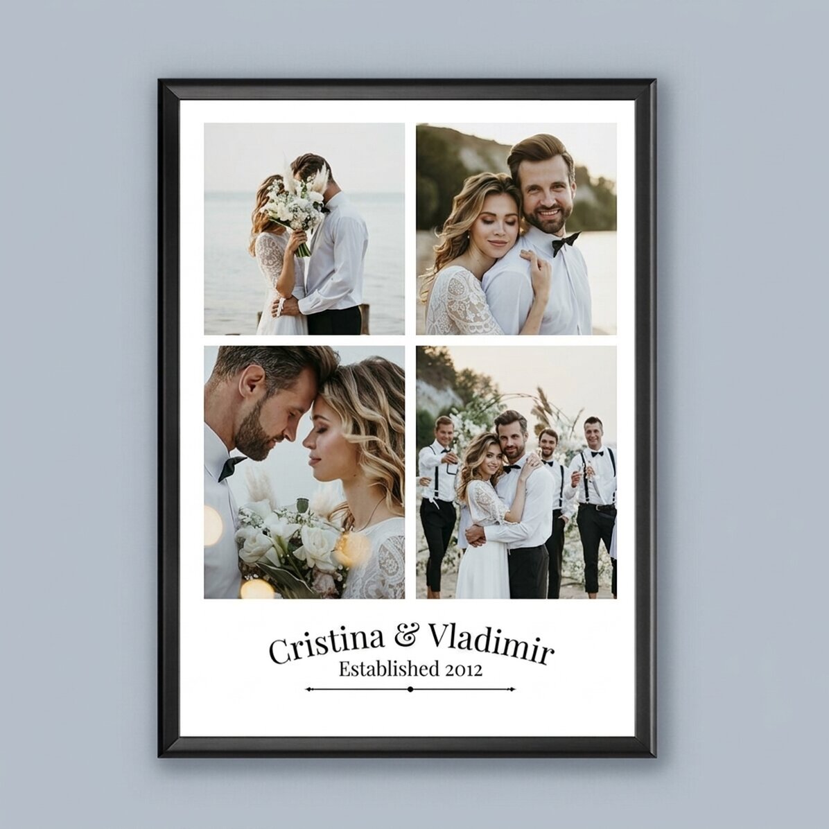 Quadro personalizzato con 4 foto di coppia