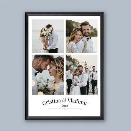Quadro personalizzato con 4 foto di coppia