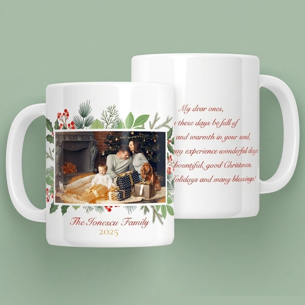 Tazza personalizzata con foto e testo - Buon Natale!