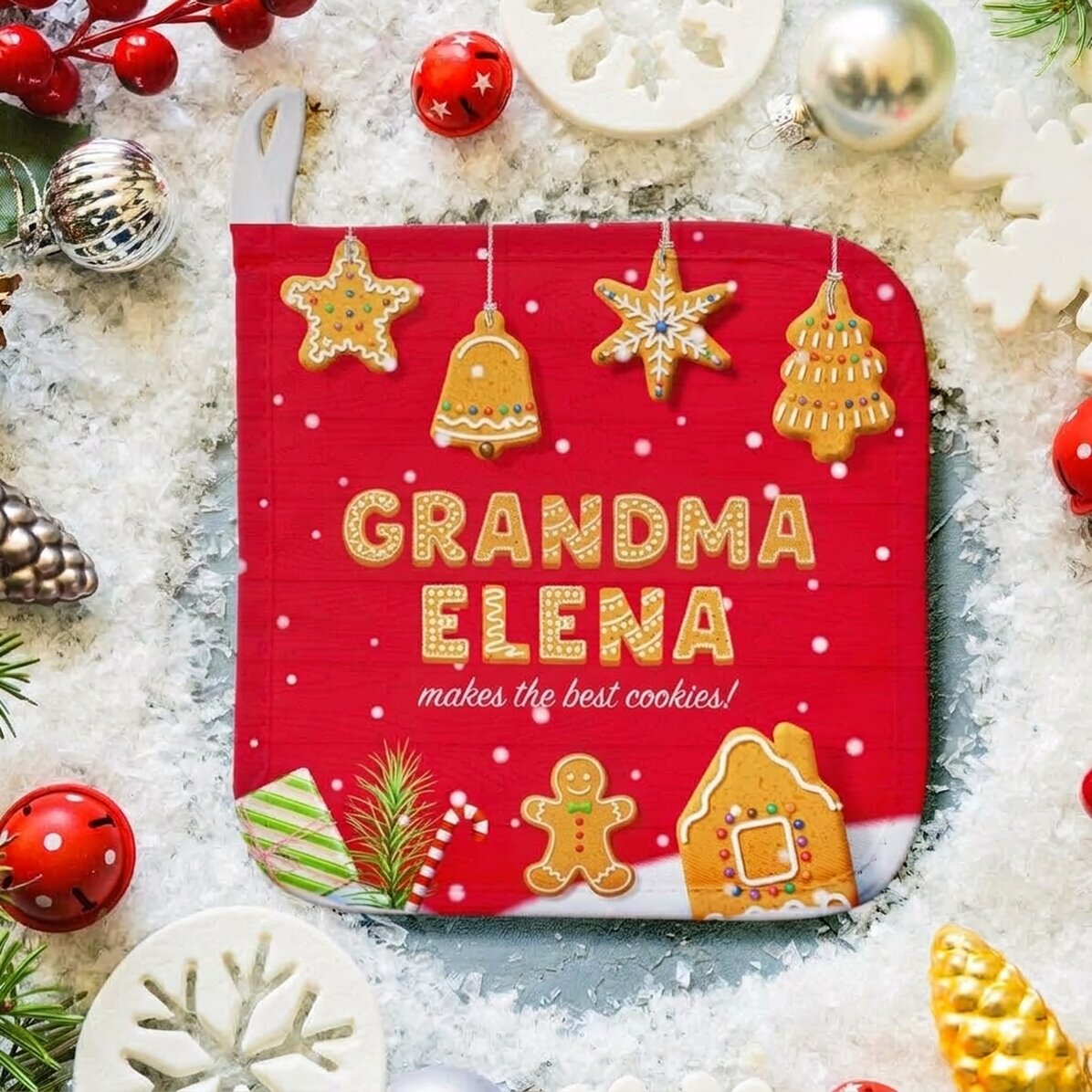 Sottopentola personalizzato con nome per i nonni - Christmas Gingerbread