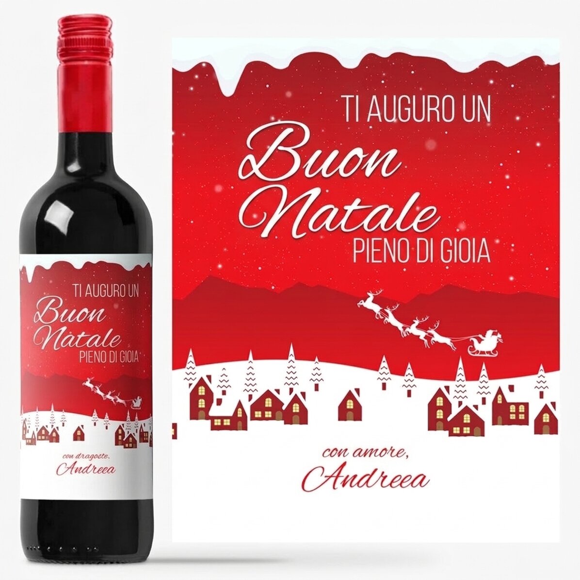 Vino personalizzato con messaggio - La magia delle feste