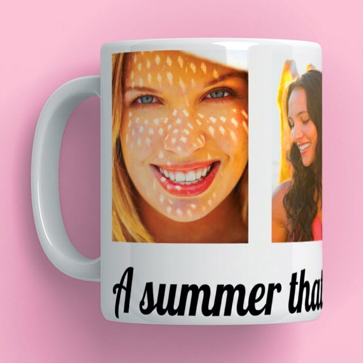 Tazza personalizzata con 4 foto e un messaggio