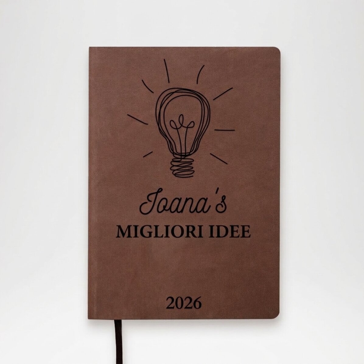 Agenda in pelle personalizzata con testo - Le mie idee