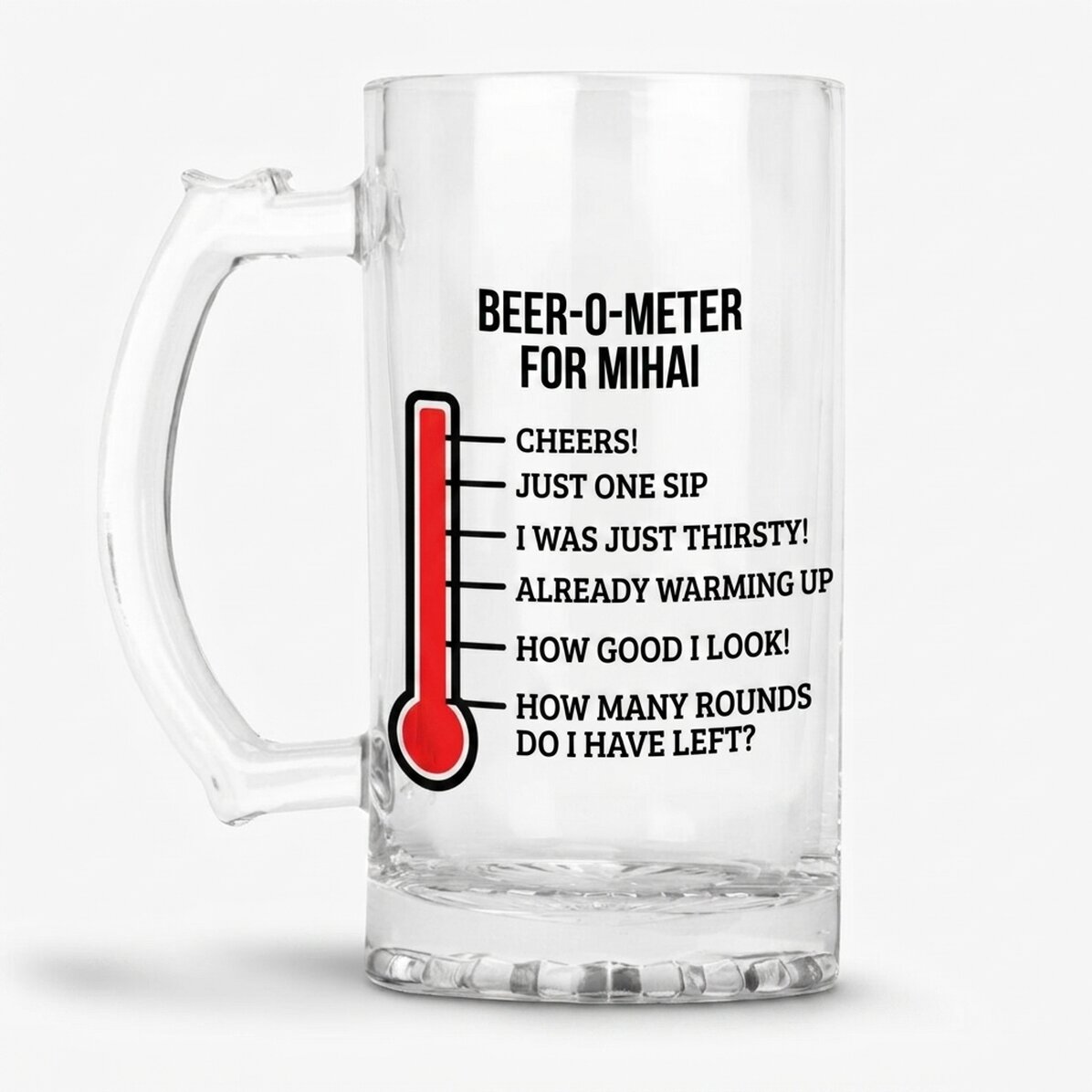 Boccale da birra personalizzato con scritta - Beer-o-meter