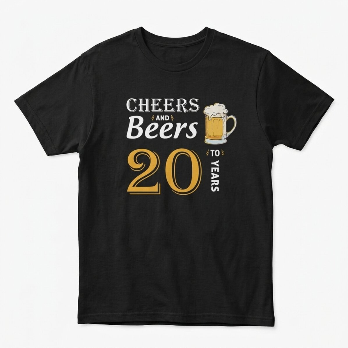 Maglietta in cotone personalizzata con scritta - Cheers and Beers