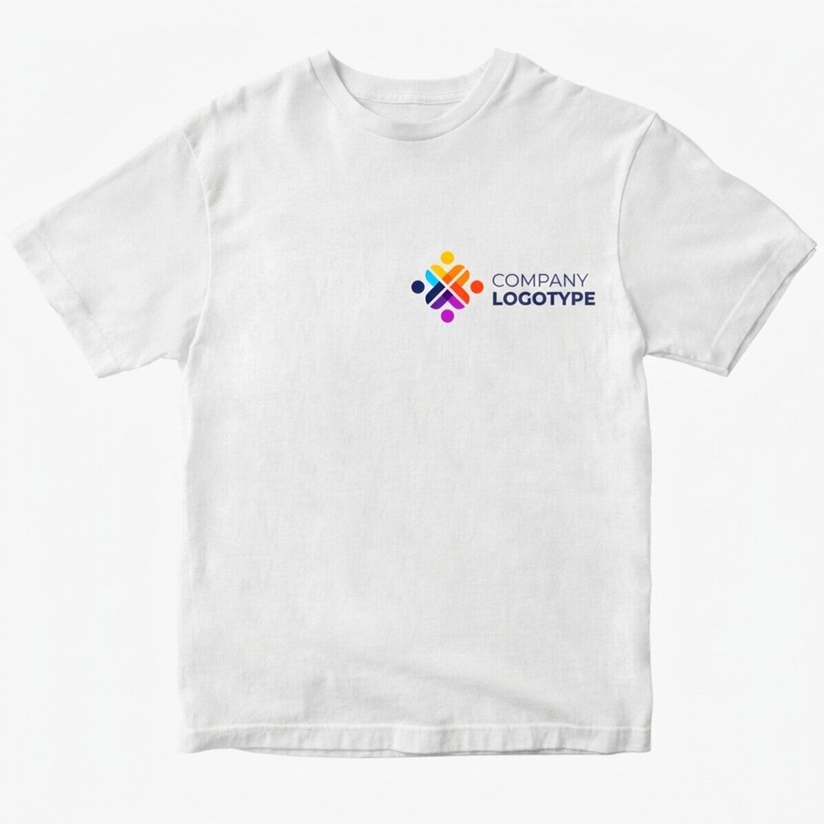 Maglietta in cotone personalizzata con logo sul lato sinistro