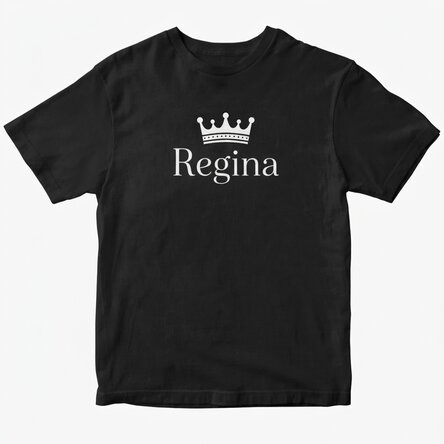 Maglietta in cotone personalizzata con scritta - King & Queen