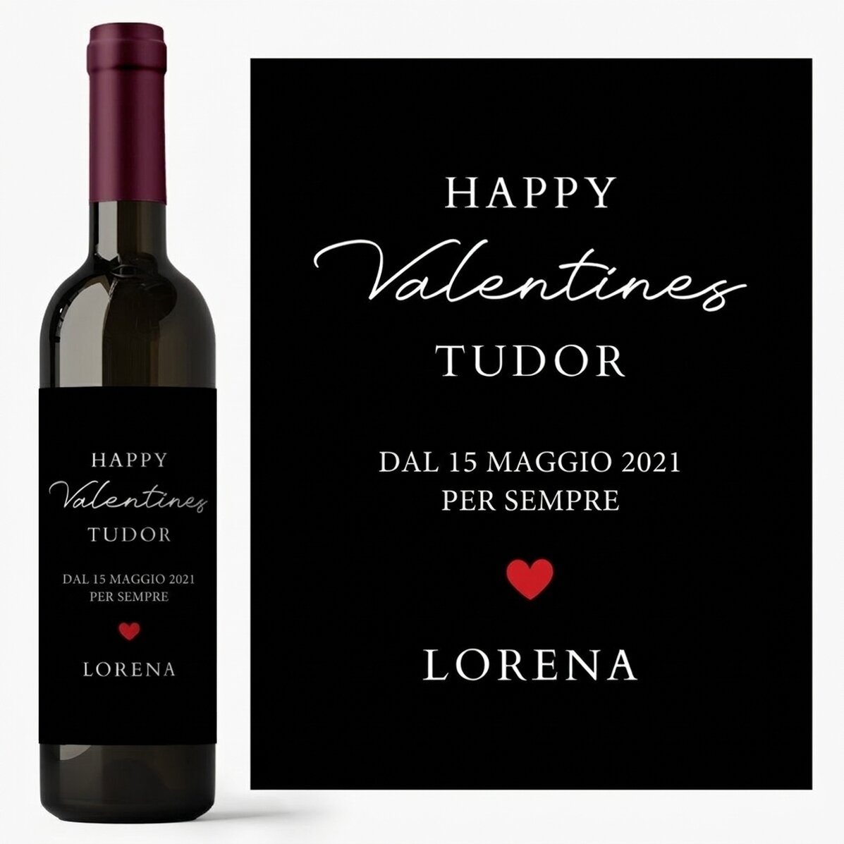 Vino personalizzato con una scritta
