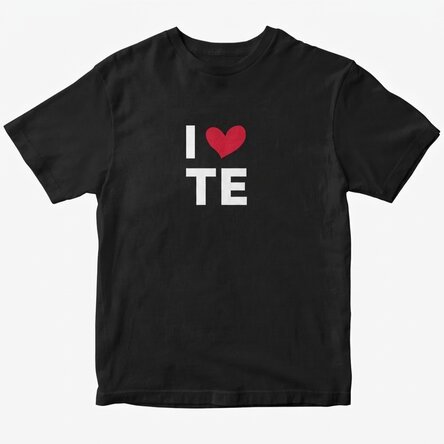 Maglietta in cotone personalizzata con scritta - I love...