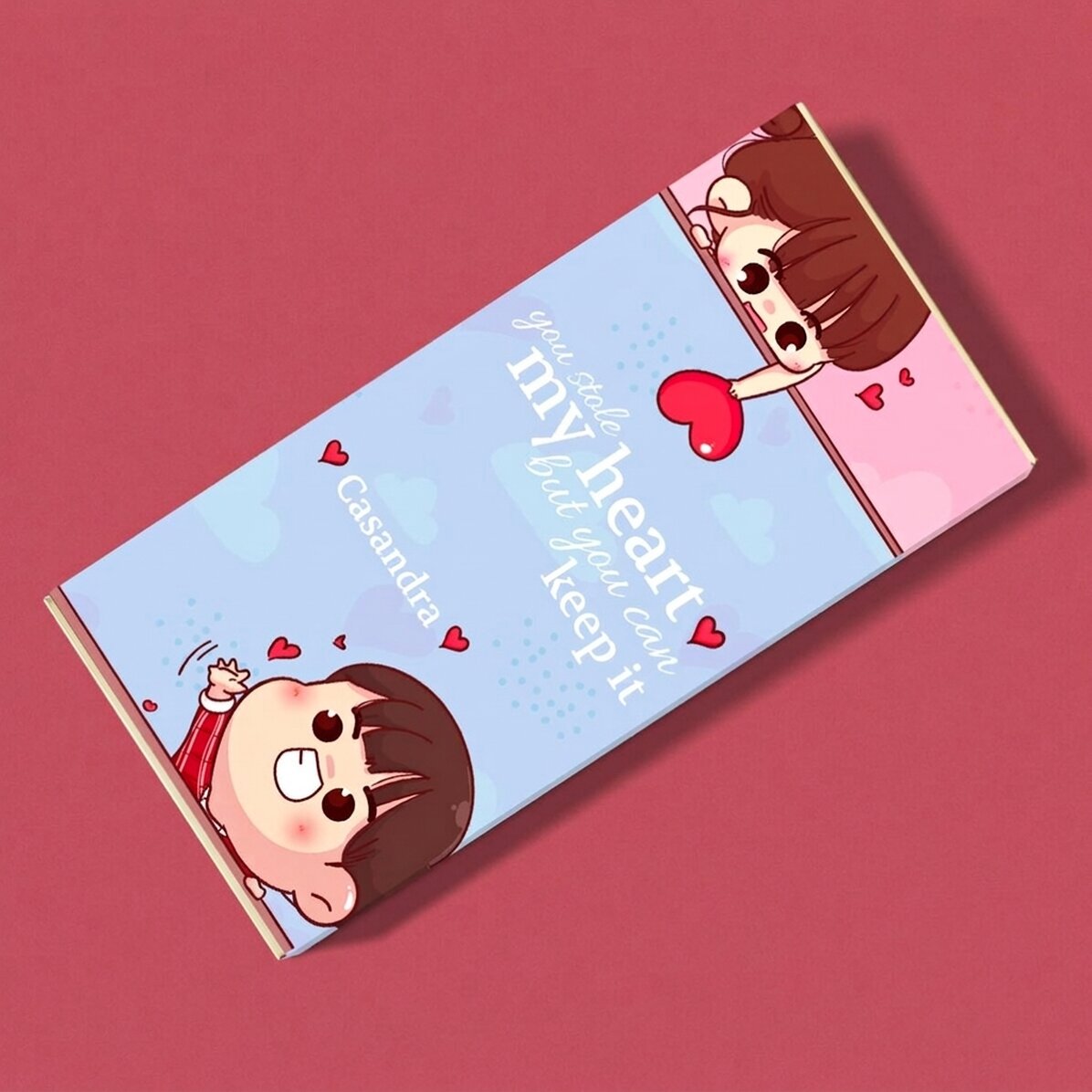 Cioccolato personalizzato con messaggio - Mi hai rubato il cuore