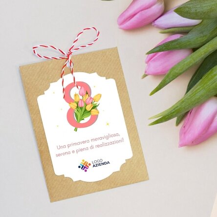 Bustina di semi di fiori personalizzata con logo e messaggio - 8 marzo