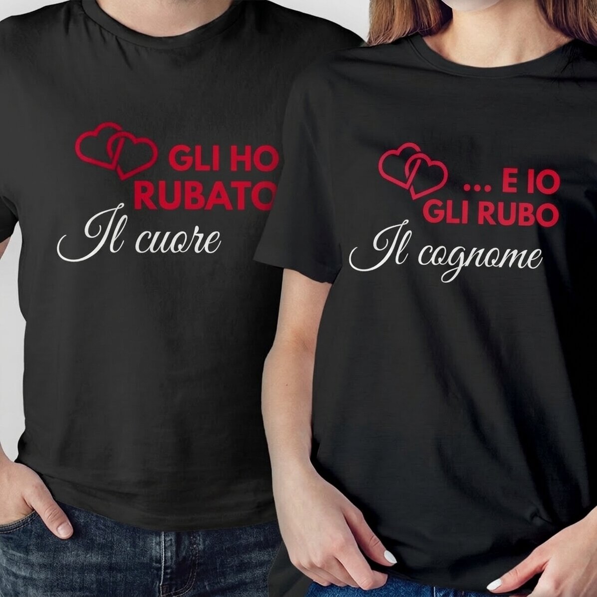 Maglietta in cotone personalizzata con la scritta - "Io glieli rubo"