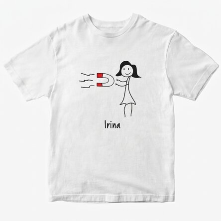 Maglietta in cotone da donna personalizzata con scritta - Magnet