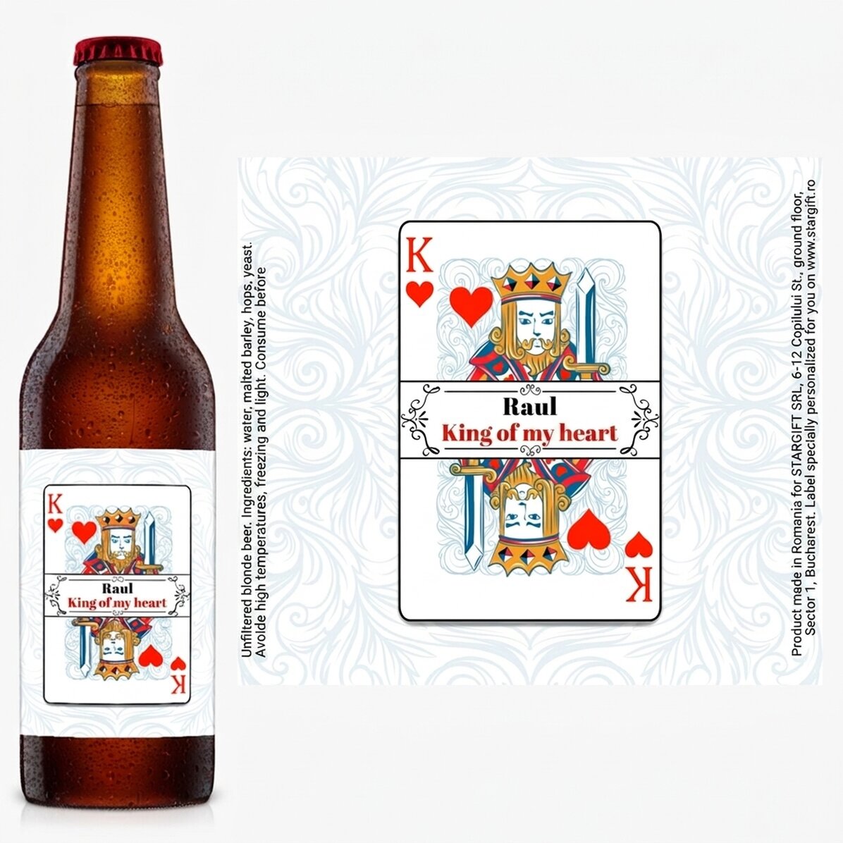 Birra personalizzata con scritta - Il re del mio cuore