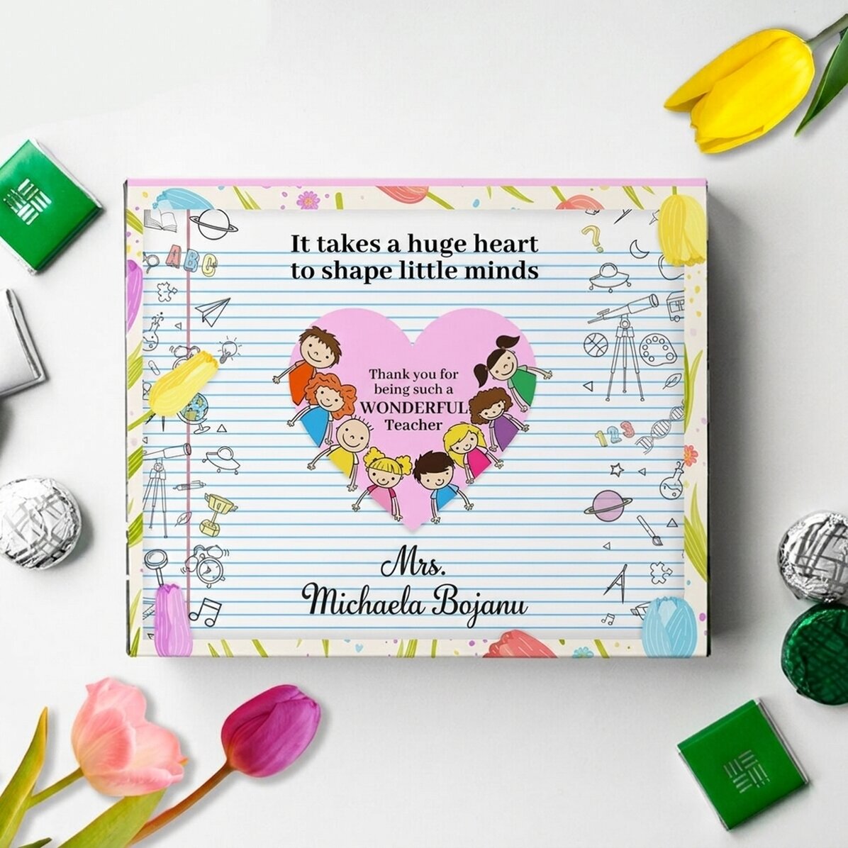 Scatola di caramelle personalizzata con messaggio per l