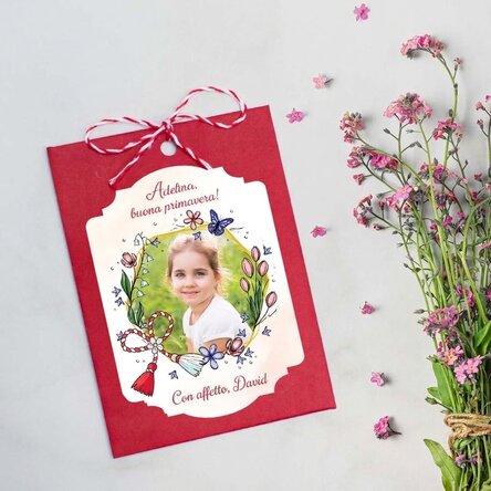 Martisor da piantare personalizzato con foto e messaggio - Floricele