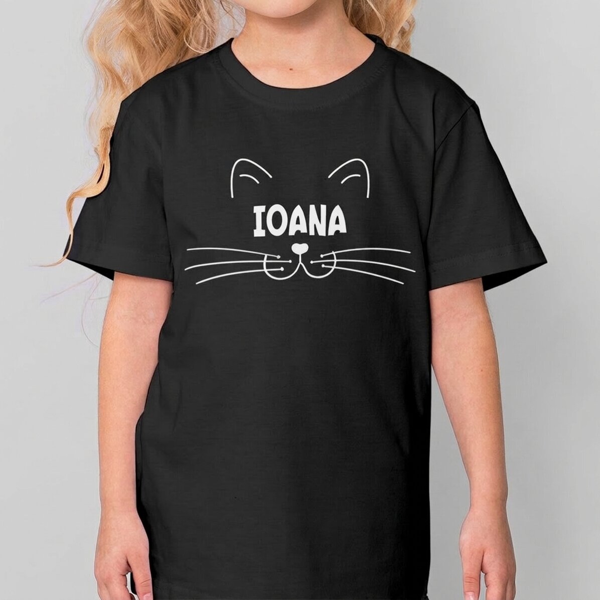 Maglietta in cotone per bambini personalizzata con scritta - Gattina