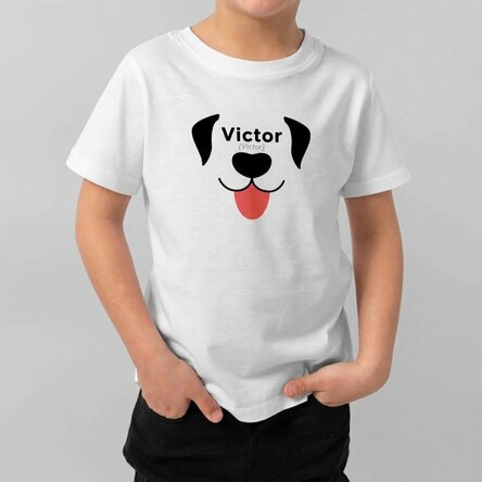Maglietta in cotone per bambini personalizzata con scritta - Cucciolo