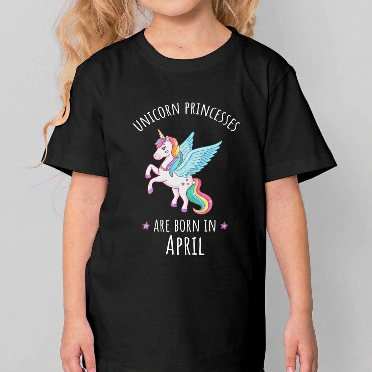 Maglietta in cotone per bambini personalizzata con scritta - Principessa unicorno
