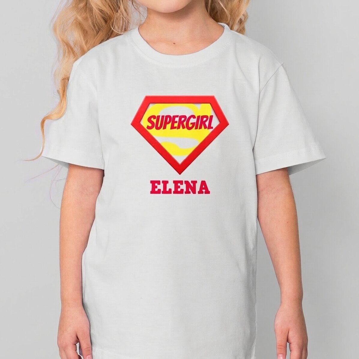 Maglietta in cotone per bambini personalizzata con scritta - Supereroe