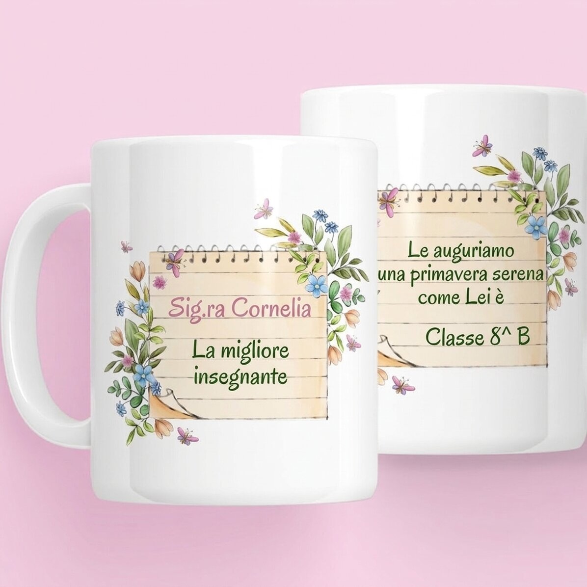 Tazza personalizzata con messaggio per le insegnanti