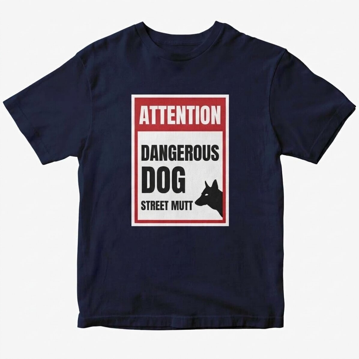 Maglietta in cotone personalizzata con scritta - Attenzione, cane cattivo!