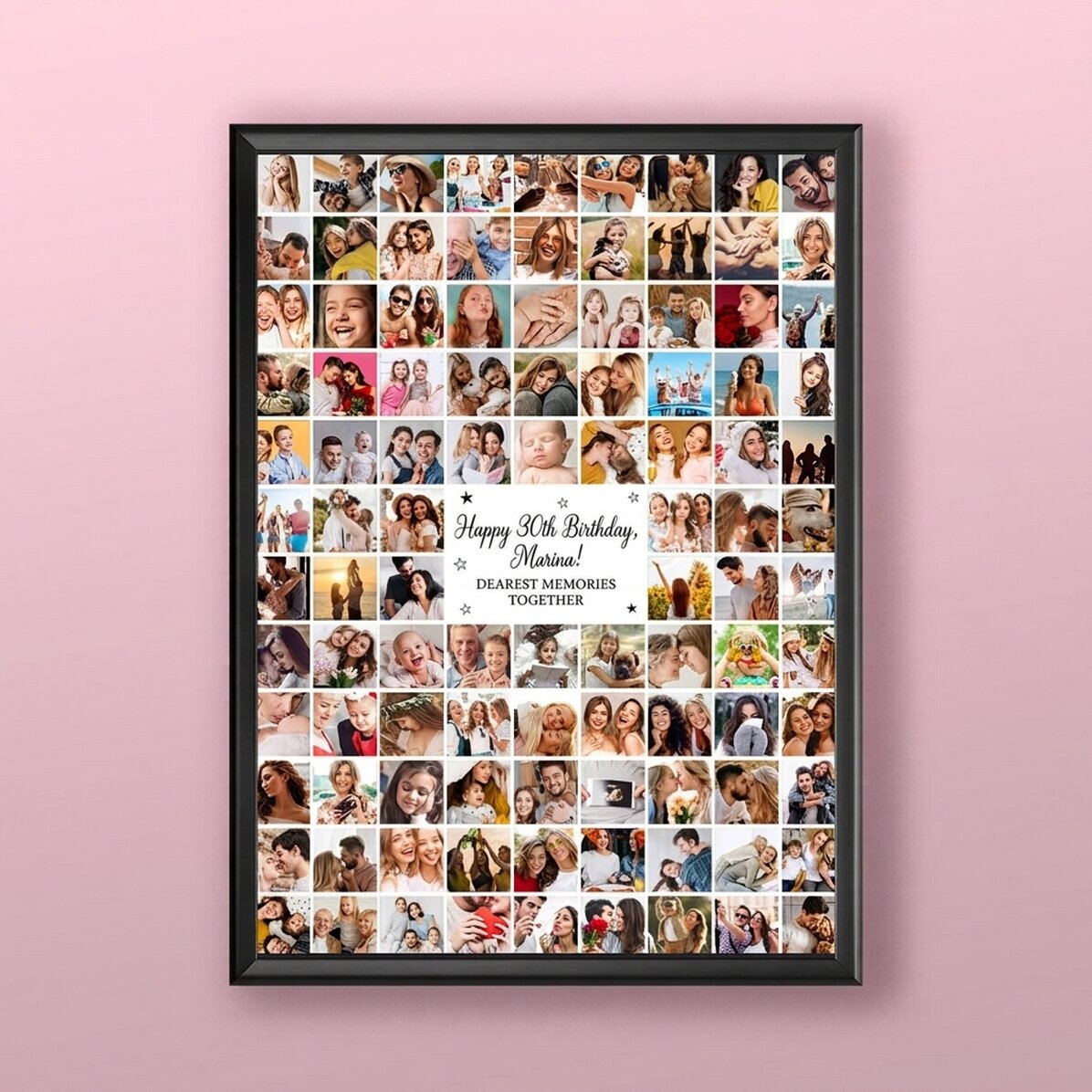 Quadro personalizzato con 102 foto e un messaggio