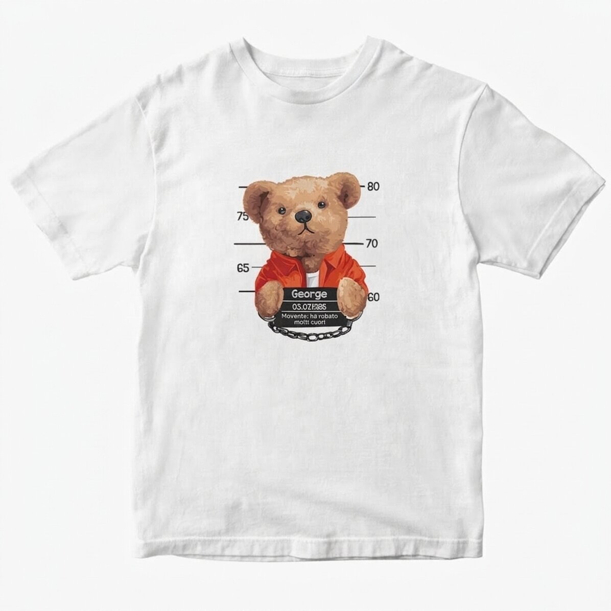 Maglietta in cotone personalizzata con scritta - Prison teddy bear
